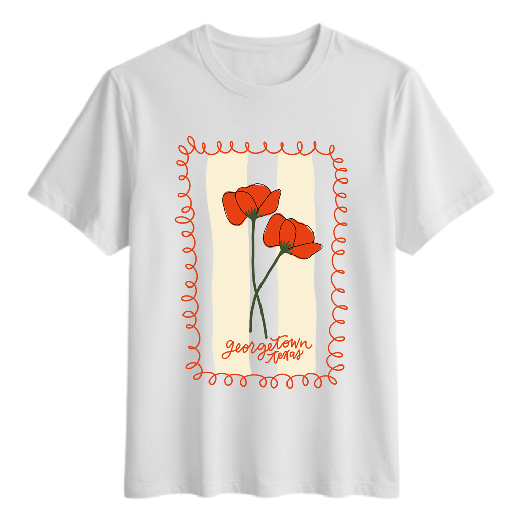 Twin Poppies Georgetown TX Tshirt