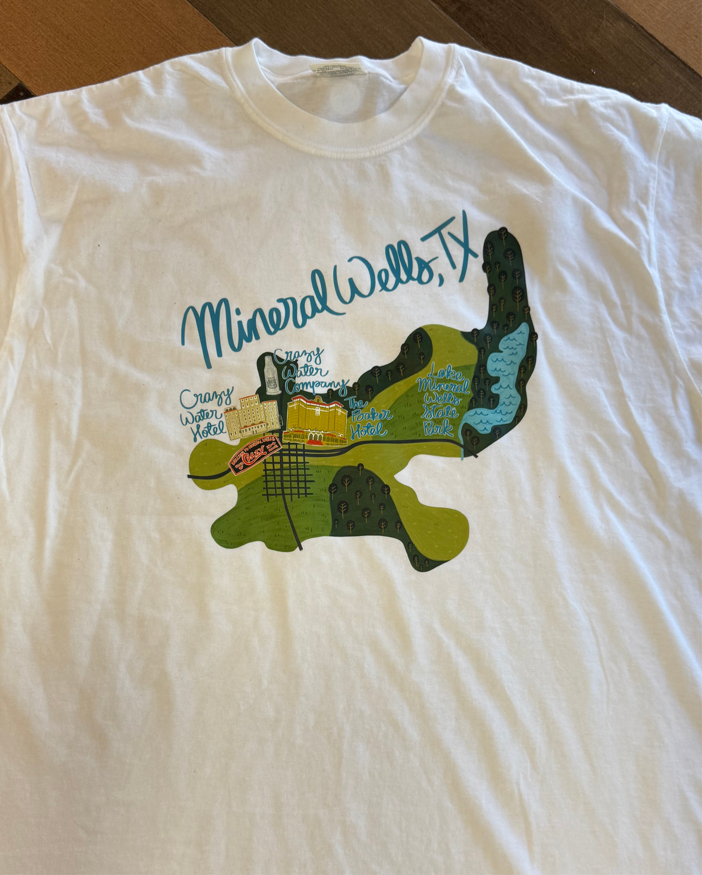 Mineral Wells, TX Map Tshirt- (adult)