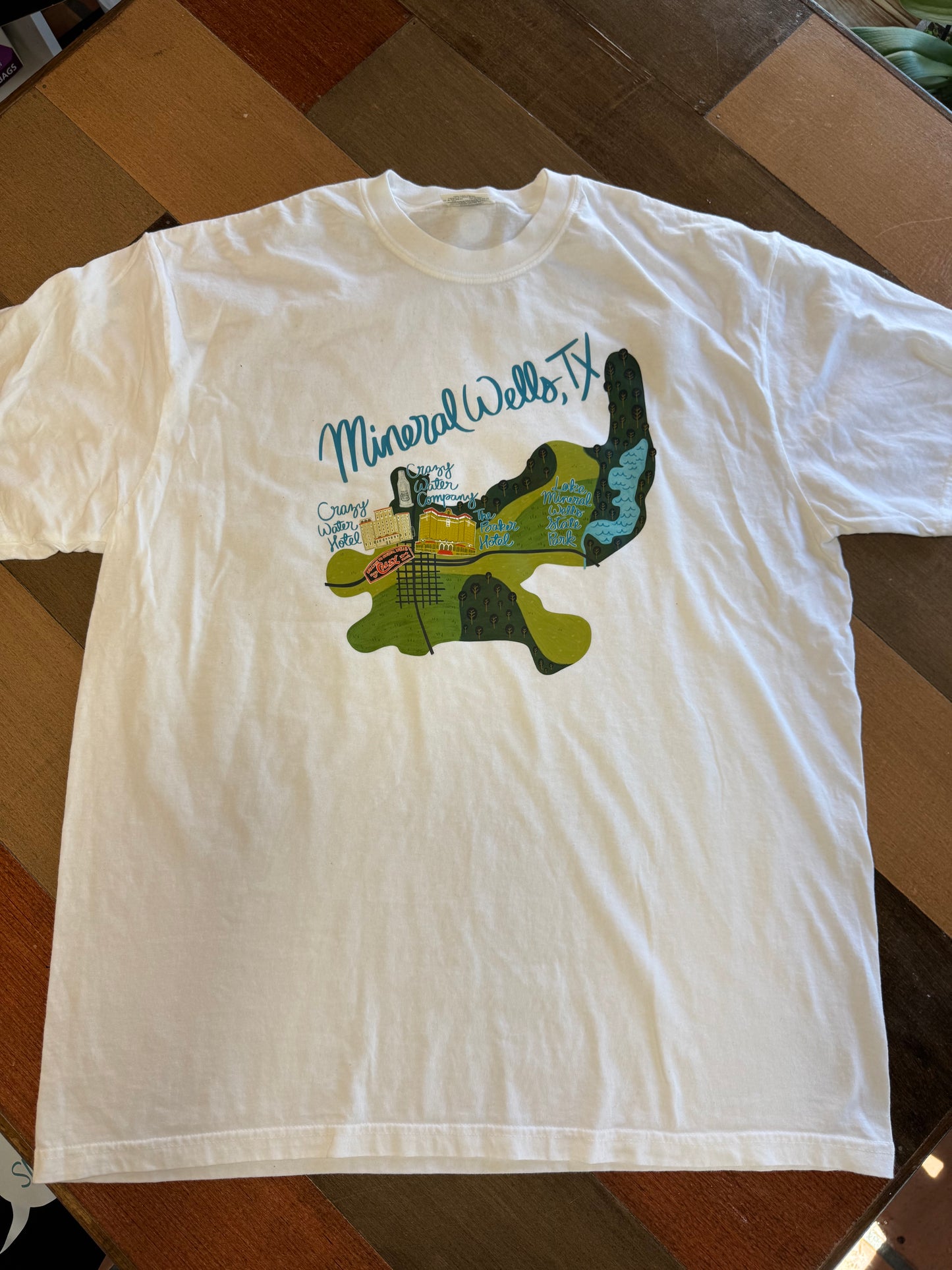 Mineral Wells, TX Map Tshirt- (adult)