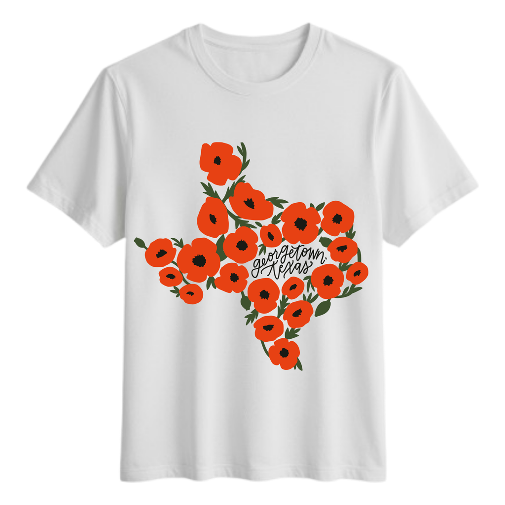 Georgetown TX Poppy Tshirt