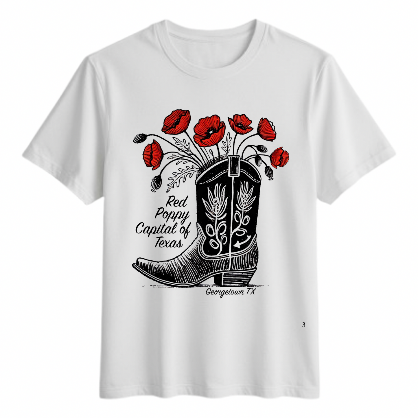 Poppy Cowboy Boot Tshirt- (adult)