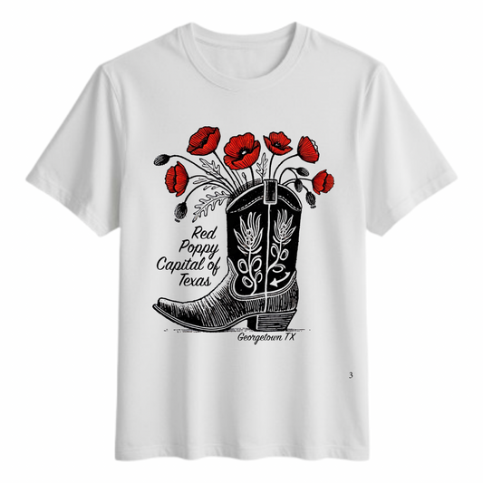 Poppy Cowboy Boot Tshirt- (adult)