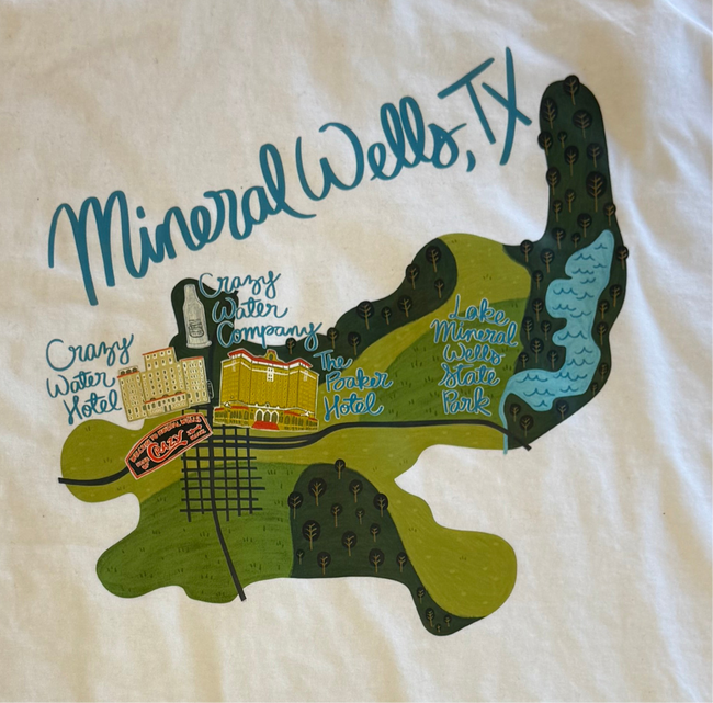 Mineral Wells, TX Map Tshirt Main Image