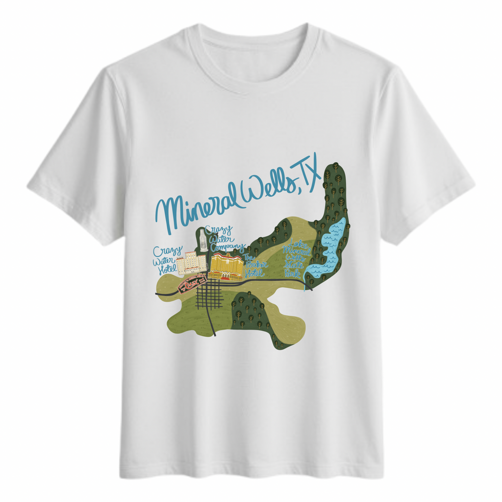 Mineral Wells, TX Map Tshirt