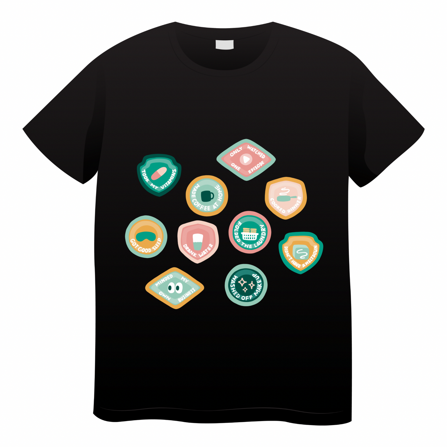 Adult Badges Tshirt- (adult)
