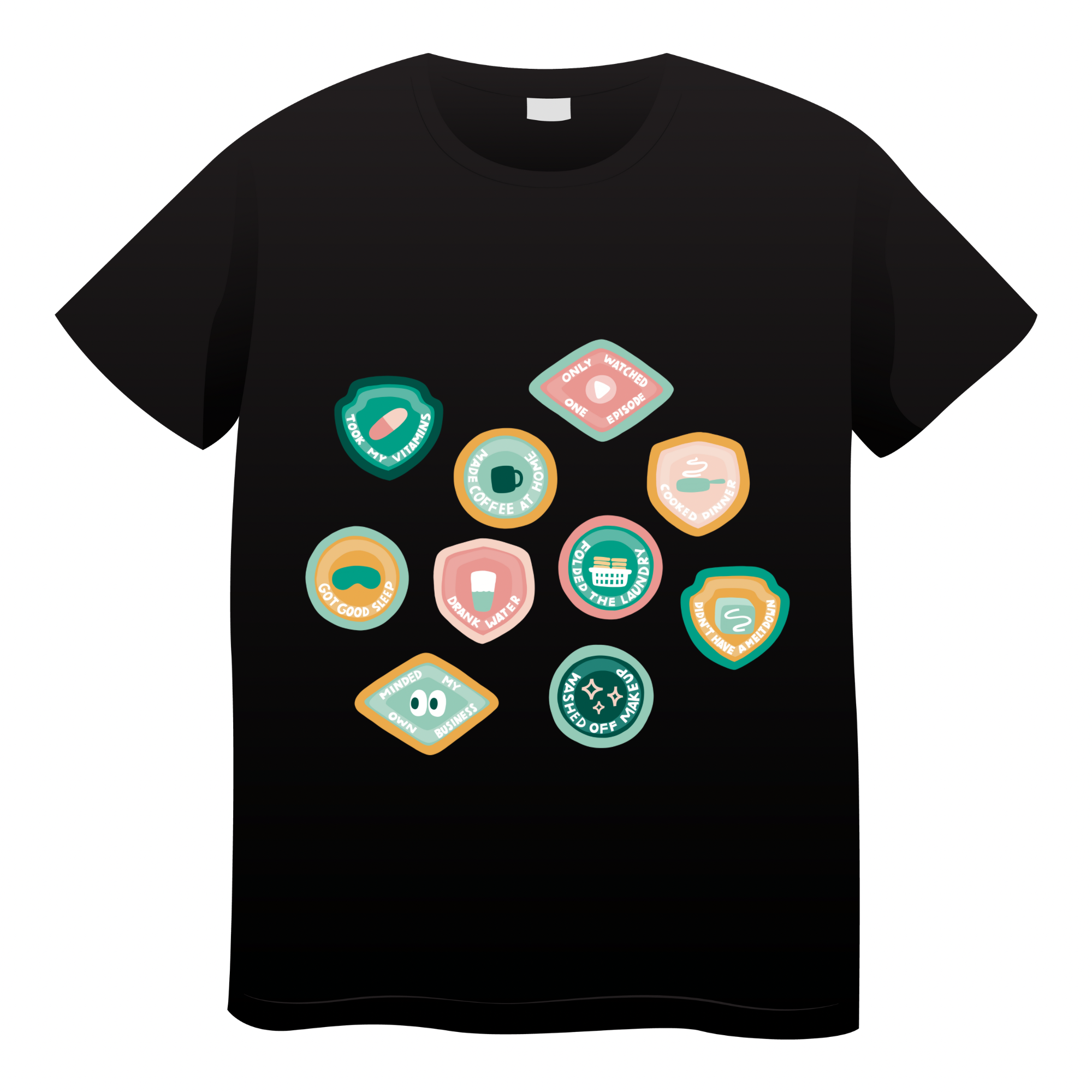 Adult Badges Tshirt- (adult)