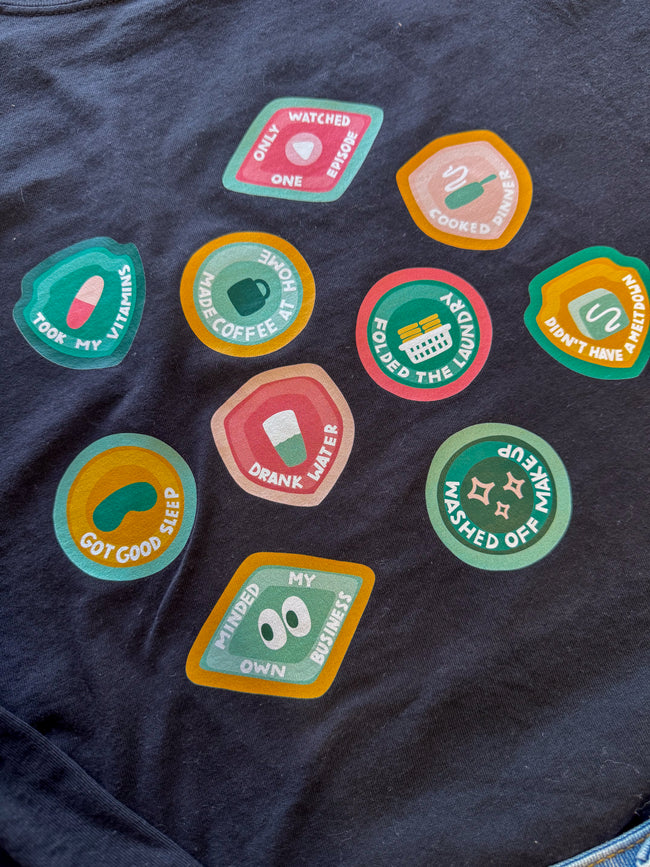 Adult Badges Tshirt- (adult) Main Image